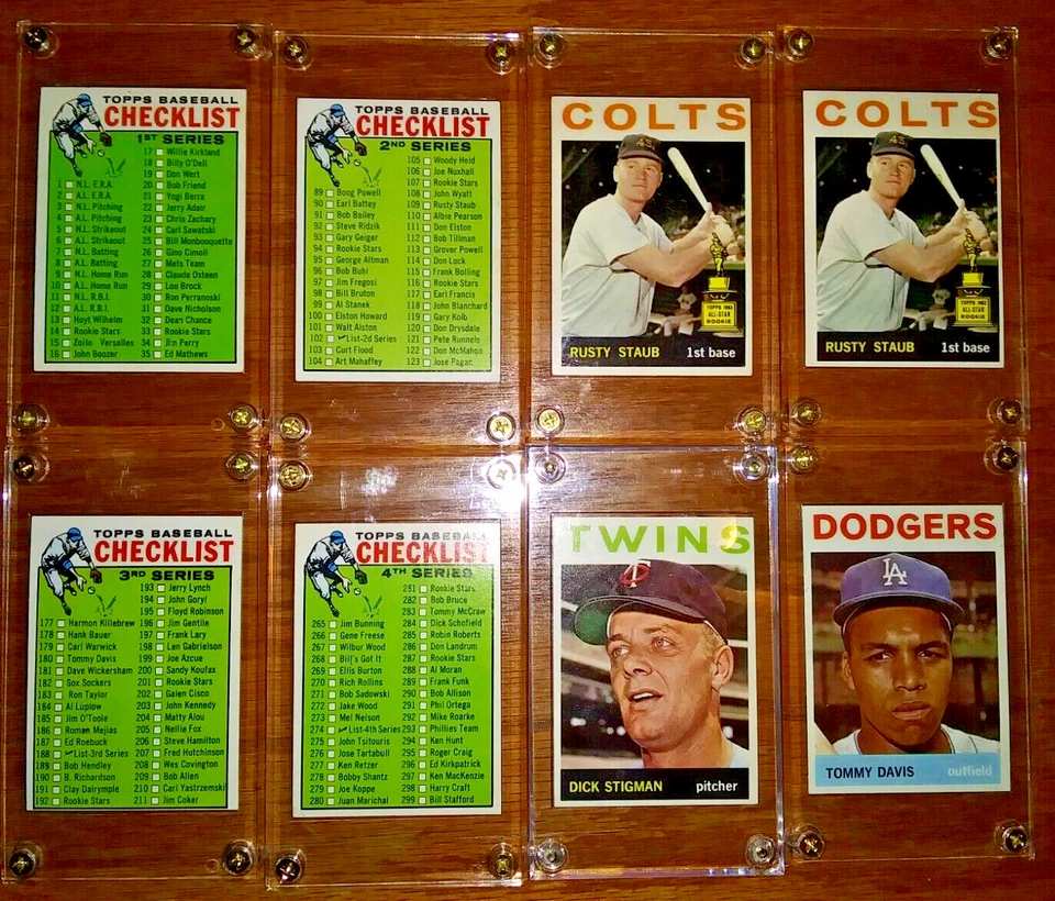 Lote de 8 Topps 1964 de colección: Rusty Staub RCS UNMKD CHKLSTS ALTOS GRADOS y más Foto 1 de 4