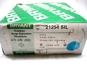 NEW BRYANT 21254-SIL RECEPTACLE 21254SIL - Picture 1 of 1