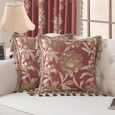 Luxury Throw Pillow Cover 20 x 20 Inches 1 Piece, Jacquard Decorative Square ... - Image 1 of 4