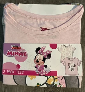 Disney JUNIOR Minnie Mouse 2 pack Tees-Pink/Gray-4T--NWT - Picture 1 of 3