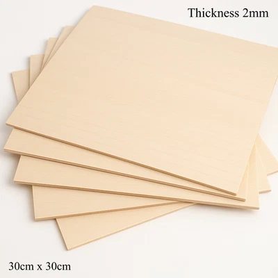 2mm Basswood Ply Sheet 30x30cm – Cricut & Laser Craft Wood DIY – Full & Sample - Image 1 of 4