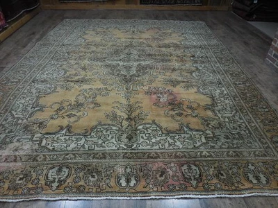 Vintage Turkish Rug,HandMade Anatolian Geometric Design Rug 9.2x12.3 Ft - Image 1 of 4