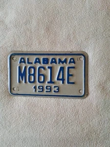 Alabama Motorrad Nummernschild Von 1993 - Bild 1 von 1