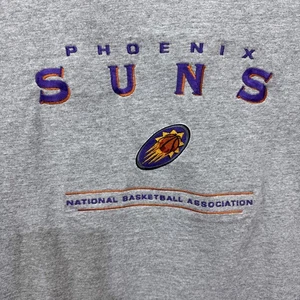 Vintage Phoenix Suns NBA Men’s Gray Embroidered T Shirt Size XL Y2K Lee Sport - Picture 1 of 15