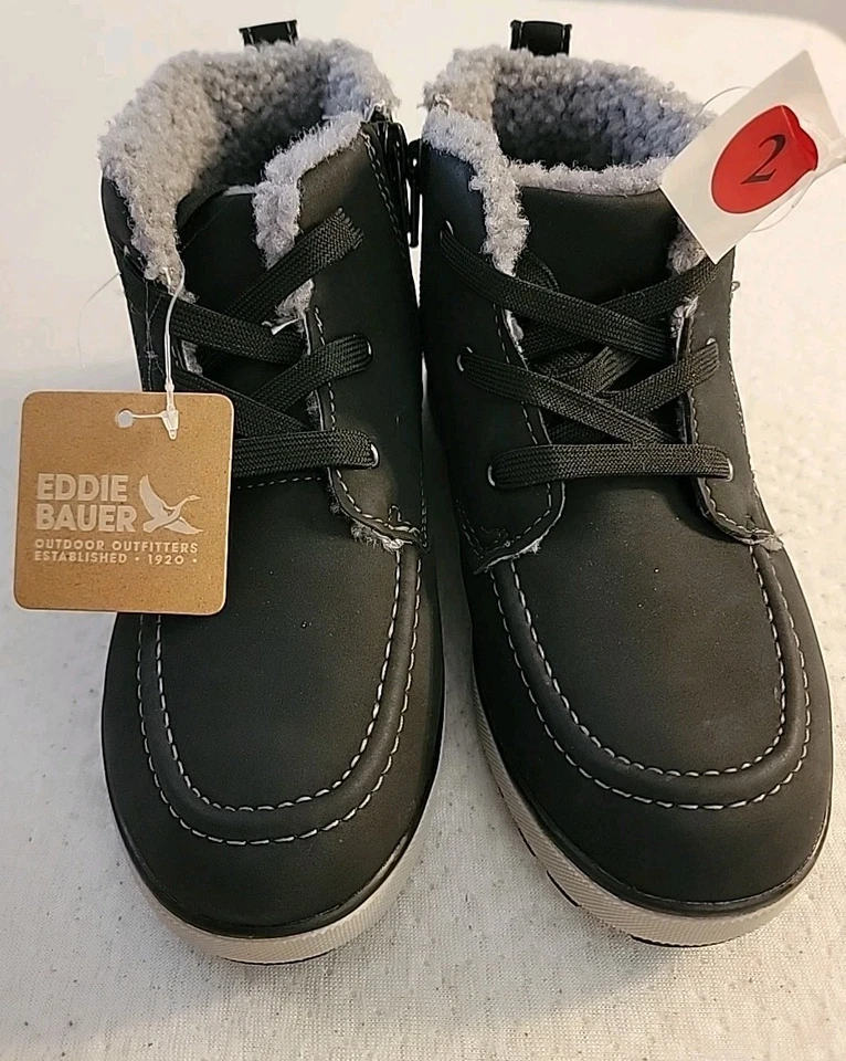 Новый Eddie Bauer Maddox детей черный ботинки искусственного меха 2 М - Изображение 1 из 4