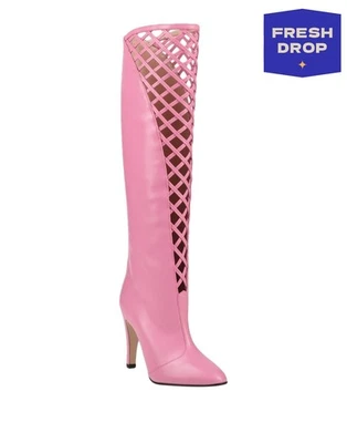 RRP€3100 GUCCI Lattice Leather Knee High Boots US6.5 UK3.5 EU36.5 Made in Italy - Image 1 of 4