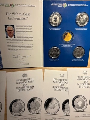4x Silber Münzen 10 Euro MDM Gedenkmünzen WM 2003-2006 Deutschland Echtheits-Gar - Bild 1 von 4