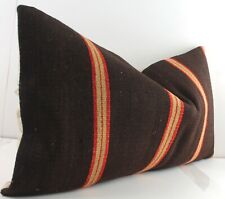 Decorative Handmade Turkish Kilim Lumbar Pillow Cover 12x24 Kilim Sofa Cushion