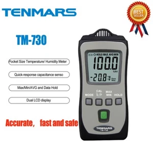 TENMARS TM-730 Misuratore di Temperatura/Umidità Tascabile,Ispezione HVAC Nuovo - Foto 1 di 5