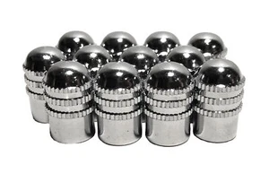 KEX This is a Pack of Twelve Metal Dome Type Valve Caps with Inner Seals - Picture 1 of 2