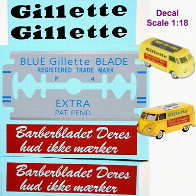 VW T1 Furgone Blue Blade Extra 1:18 Decalcomania - Immagine 1 di 2