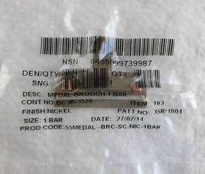 British Full Size:"1-SPACE MEDAL BROOCH BAR" (Firmin Made, in Unopened packet) - Picture 1 of 3