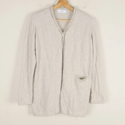Cárdigan Rivamonti Lana Seda Mezcla Mohair Avena Beige Un Botón Para Mujer Talla L Foto 1 de 4