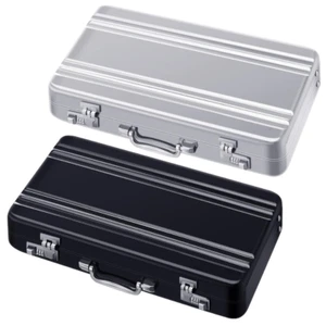 2 Pcs Business Card Holder Suitcase Aluminum Business Card Case with Waterproof - Picture 1 of 7