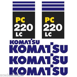 Komatsu PC220-7LC PC220-7 Nuevo Repro Excavadora Calcomanías Pegatinas Kit - Imagen 1 de 4