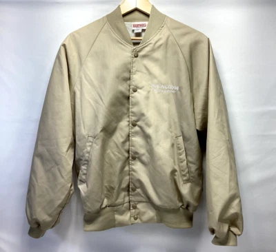 Vintage Hartwell Men's Canvas Beige Bomber Jacket Made In USA Size Medium 38-40 - Image 1 of 4