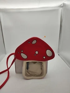 Bioworld Mushroom Purse w/Window-Red/ White-Vinyl-Toadstool Crossbody Bag-NWOT - Picture 1 of 10