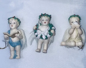 Hamilton Collection “Little Messenger” Angel Ornaments Porcelain NIB 1997 - Picture 1 of 13