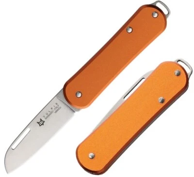 Cuchillo Plegable Fox Vulpis 1.75" Bohler N690 Hoja de Acero Naranja Mango de Aluminio Foto 1 de 3