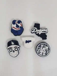5 Piece LA Dodgers Baseball Shoe Charms For Crocs Ball/Hat/Jersey/California/Sun - Picture 1 of 1