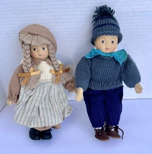 "Muñecas alemanas de niño y niña de 10"" caras de porcelana buenas usadas vintage" - Imagen 1 de 24