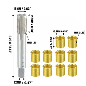 Stainless steel Universal Spark Plug Thread Repair Tools Kit w/M14x1.25 Inserts - Picture 1 of 12