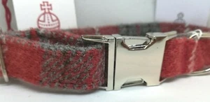 Rot & grau kariert HARRIS TWEED Hunde CLIP Halsband & Leine Set oder separat erhältlich - Bild 1 von 5