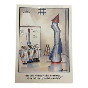 ONE The Far Side Grußkarte Rocket Science Slap Stick lustig 1993 Vintage leer - Bild 1 von 2