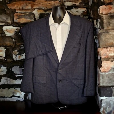 Traje Bill Blass 2 piezas para hombre 42R 38X30 azul lana a cuadros Foto 1 de 4