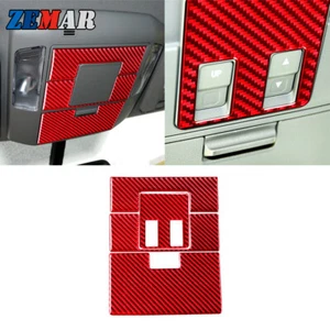 4x Tapicería de panel de control de luz de lectura roja de fibra de carbono para Toyota Tundra 2014-2018 - Imagen 1 de 13