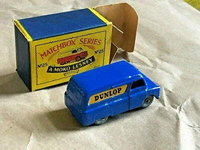 Furgoneta Matchbox No 25a 1956 Bedford Dunlop Moko Lesney 25 B caja crimpada plana MW  Foto 1 de 4