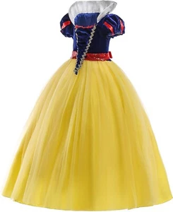 Prinzessin Kleid Eiskönigin Mädchen Prinzessinnen Kostüm Karneval Kleidung F232 - Bild 1 von 5
