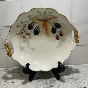 MZ AUSTRIA Bowl Berry Dessert Porcelain Bowl Hand Painted Berries Gold Edge - Picture 1 of 11