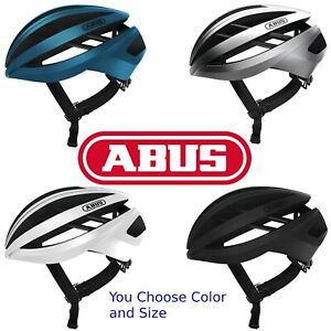 ABUS Aventor Road Helmet Pick Size and Color Black Silver Blue or White