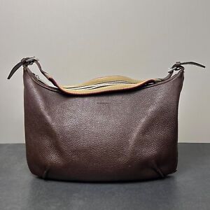 BURBERRY Bag Nova Check Shoulder Brown Leather Hobo Handbag Purse Canvas Strap