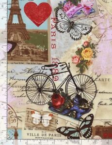 Travel Fabric - Paris Atelier French Patch Antique - Timeless Treasures YARD