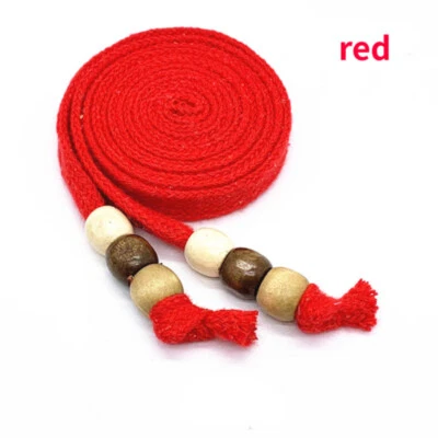 Cuerda de repuesto de cordón de algodón con cuentas de madera para pantalones con capucha cinta de cuerda Foto 1 de 4
