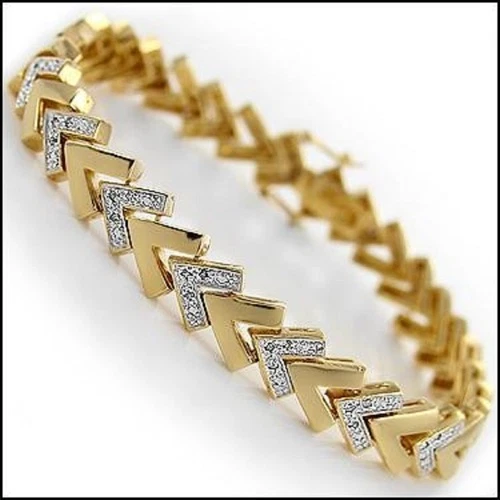 Tennis Bracelet 18K Gold Layered Silver  51 Diamonds .82 carats     MSRP $ 1585 - Image 1 of 3