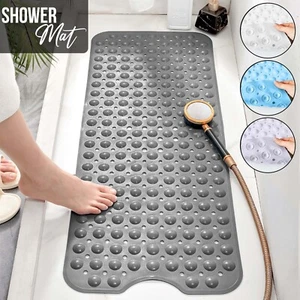Non Slip Shower Mat Extra Large Bath Mat Bathtub Anti-Mold Rubber Strong Suction - Picture 1 of 44