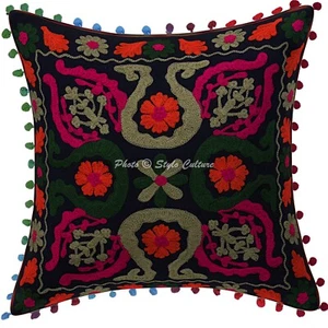 Suzani Cushion Cover Indian Boho Bohemian Sofa Car Pillow Cases For Home Decor - Picture 1 of 6