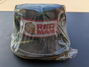 Vintage 80s Red Man Chewing Tobacco Camouflage SnapBack Hat USA Promo  - Picture 1 of 4