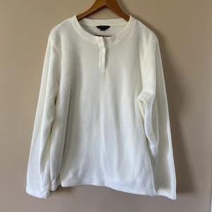 Lands’ End Quarter Snap Ivory Fleece Pullover Women’s Size XL- Polartec Aircore - Picture 1 of 6