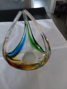 Vintage Art Glass Basket Bowl "Rhapsody" basket - Picture 1 of 4