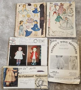 Lot Vtg 1955 18" doll Wardrobe Pattern Simplicity 1808 1983 Patsy Ann Chatty  - Picture 1 of 5