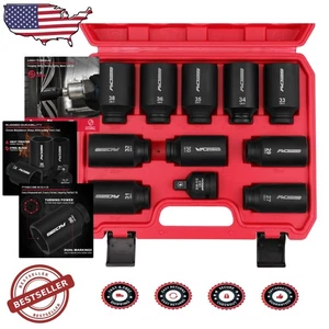 Chrome Moly 1/2 Drive Impact Socket Set 11pc Metric Jumbo Axle Nut - Bild 1 von 10
