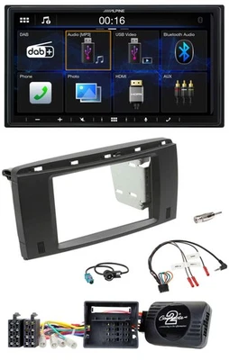 Alpine Bluetooth 2DIN Lenkrad DAB USB Autoradio für Mercedes SLK 08-11 R171 - Bild 1 von 4