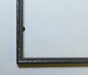 Vintage Deko 20er Jahre Holz Silber Schwarz Blatt Schnörkel Bilderrahmen hält 8 x 10 - Bild 1 von 3