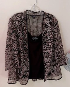 Alex Evenings Größe 2X Schwarz Gold Damen 2-teiliges Set - Bild 1 von 5