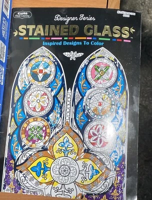 Kappa Stained Glass Inspired Designs to Color Adult Coloring Book not colored in - Image 1 of 4
