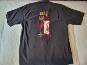 Tommy Bahama Herren "Nice Legs" weinrot Pinup Girl Seide Hawaiihemd XL - Bild 1 von 5